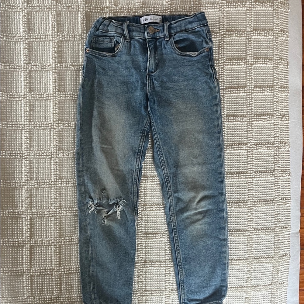Zara Faded Denim Jeans with Ripped Detail